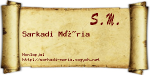 Sarkadi Mária névjegykártya