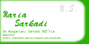 maria sarkadi business card